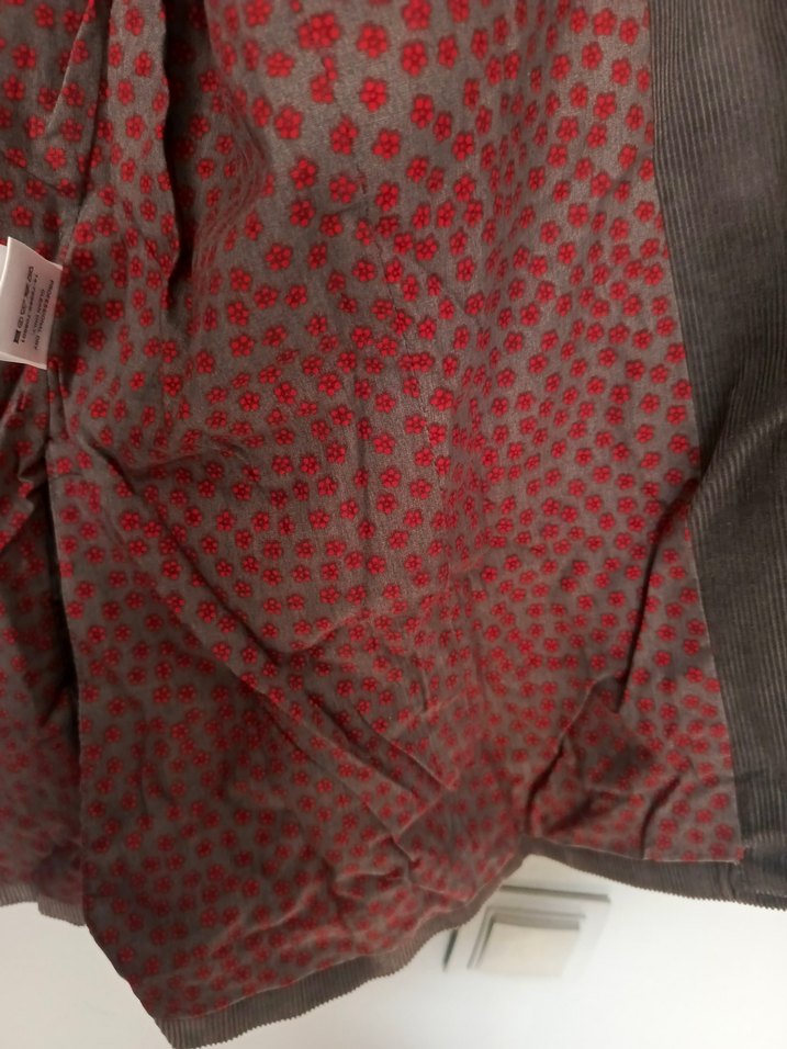 vintage kadife şık blazer ceket çiçek astar - Görsel 2