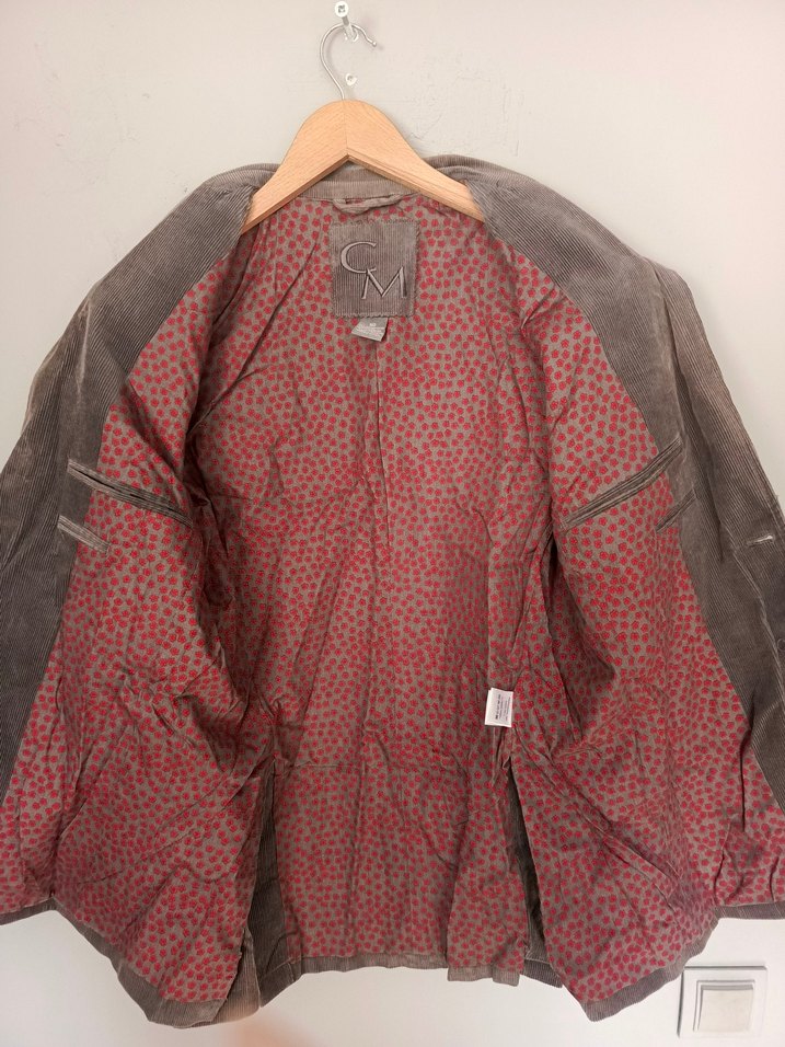 vintage kadife şık blazer ceket çiçek astar - Görsel 3