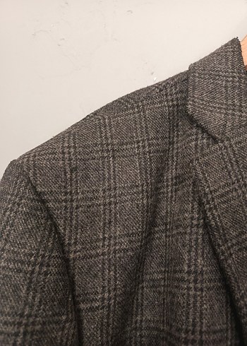 vintage ekose battal boy şık klasik ceket - Görsel 5