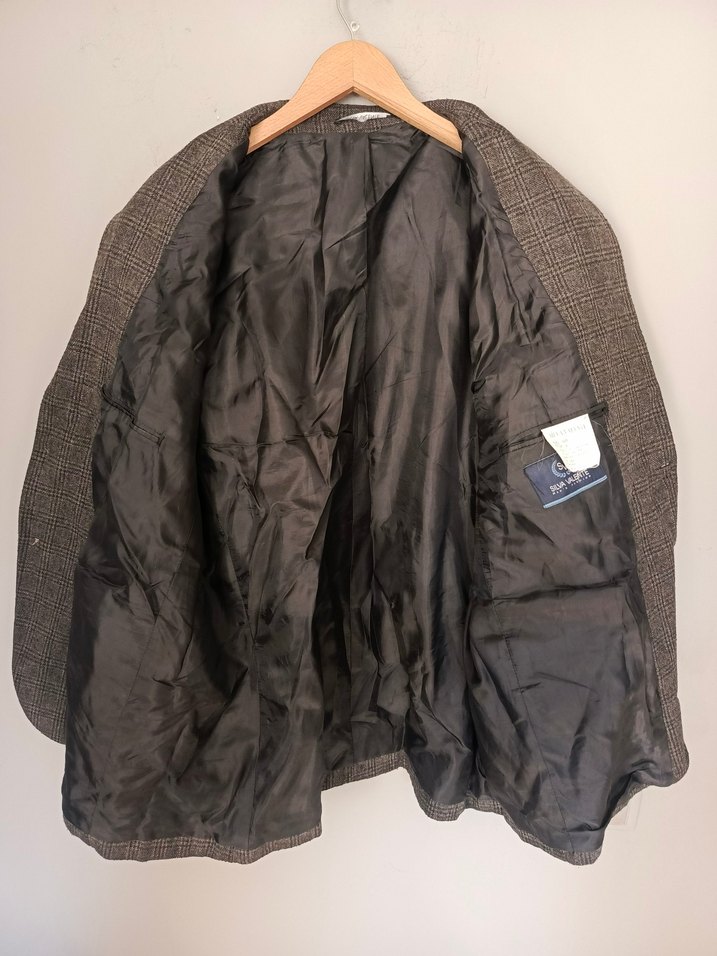 vintage ekose battal boy şık klasik ceket - Görsel 2