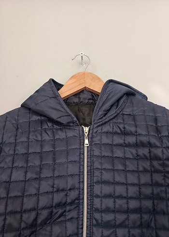 vintage kapüşonlu uzun kapitone Mont ceket - Görsel 5