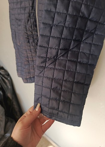 vintage kapüşonlu uzun kapitone Mont ceket - Görsel 8