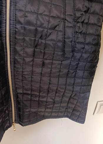 vintage kapüşonlu uzun kapitone Mont ceket - Görsel 4