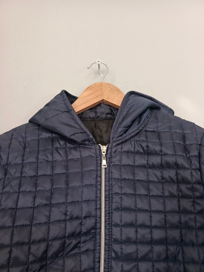 vintage kapüşonlu uzun kapitone Mont ceket - Görsel 5