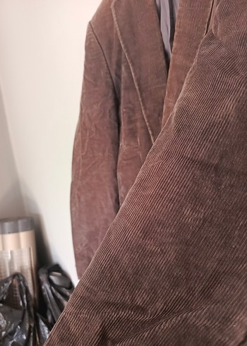 vintage oversize kadife şık blazer ceket mont - Görsel 5