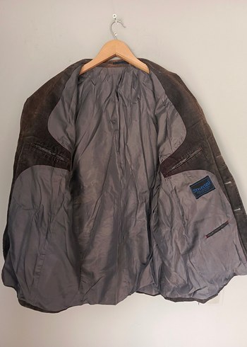 vintage oversize kadife şık blazer ceket mont - Görsel 8