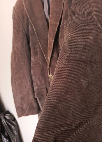 vintage oversize kadife şık blazer ceket mont - Görsel 7