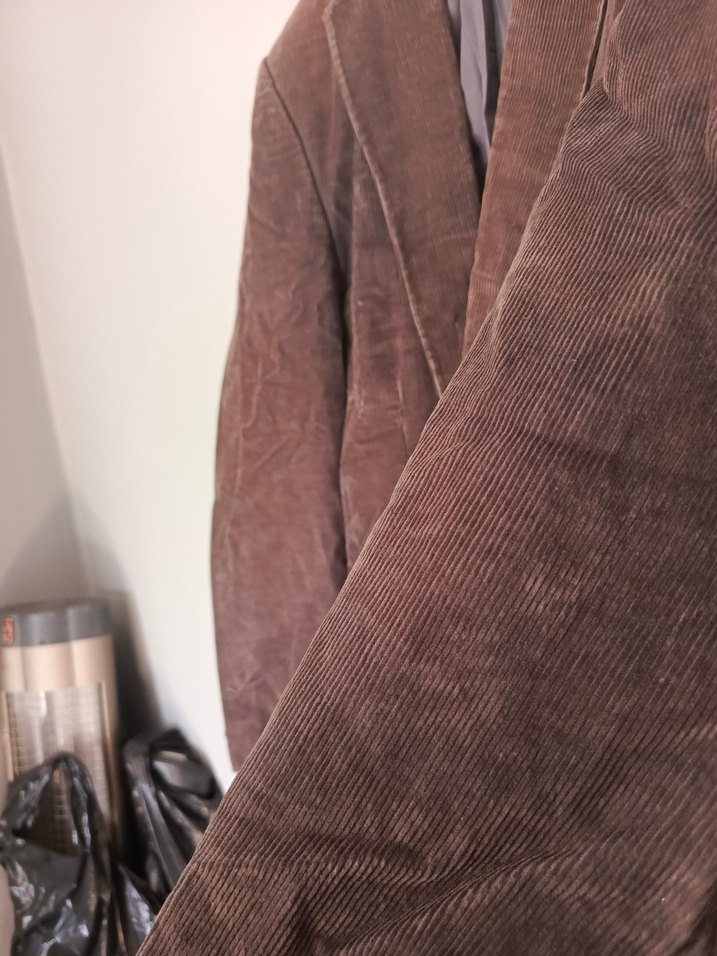 vintage oversize kadife şık blazer ceket mont - Görsel 5