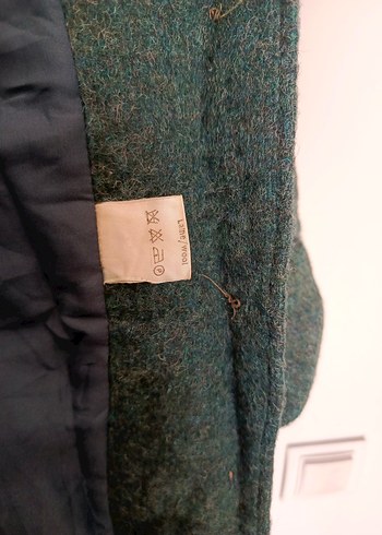 vintage woolmark saf yün uzun kaban mont
palto - Görsel 4