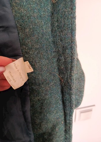 vintage woolmark saf yün uzun kaban mont
palto - Görsel 3