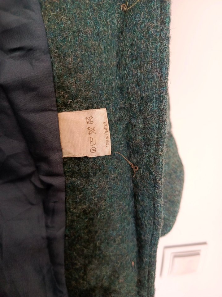 vintage woolmark saf yün uzun kaban mont
palto - Görsel 4