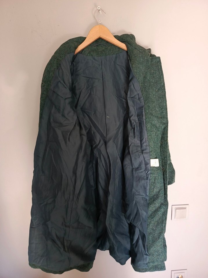 vintage woolmark saf yün uzun kaban mont
palto - Görsel 2