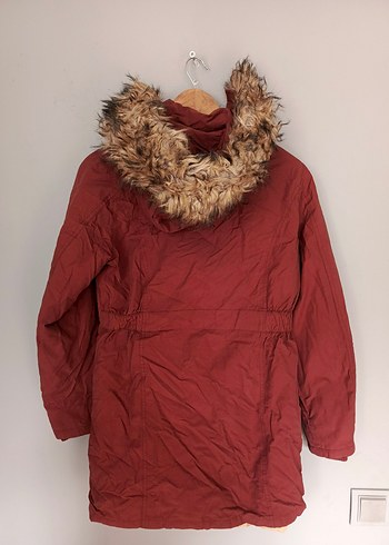 vintage tüylü kapüşonlu şişme parka mont kaban - Görsel 2