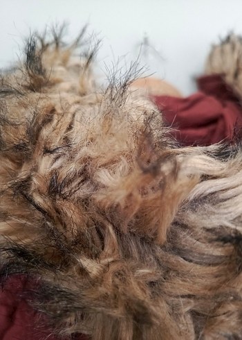 vintage tüylü kapüşonlu şişme parka mont kaban - Görsel 6