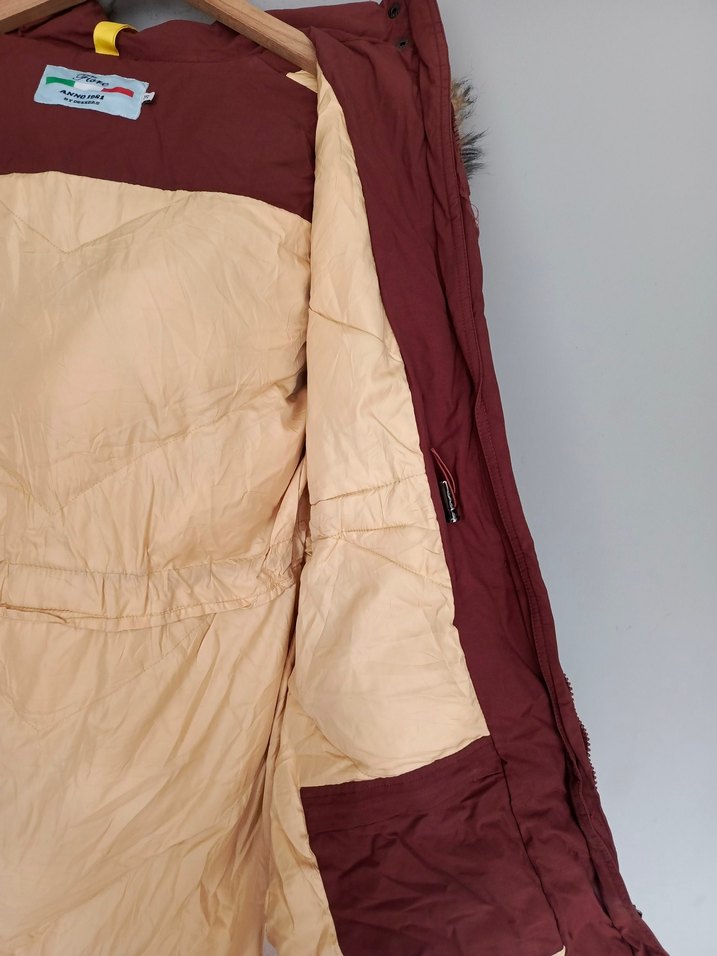 vintage tüylü kapüşonlu şişme parka mont kaban - Görsel 4