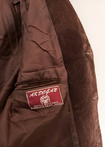 vintage oversize kadife fitilli şık blazer Ceket - Görsel 3