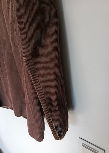 vintage oversize kadife fitilli şık blazer Ceket - Görsel 4