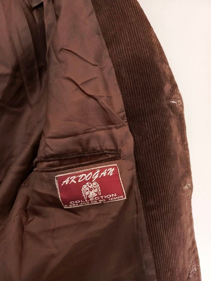 vintage oversize kadife fitilli şık blazer Ceket - Görsel 3