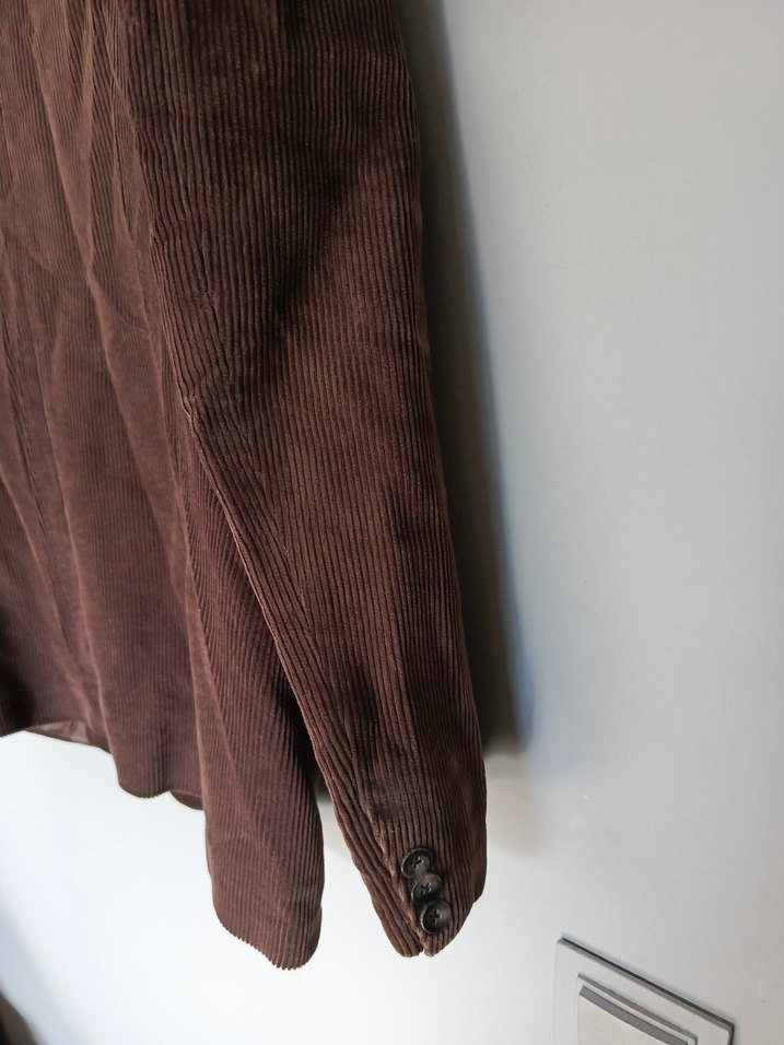 vintage oversize kadife fitilli şık blazer Ceket - Görsel 4