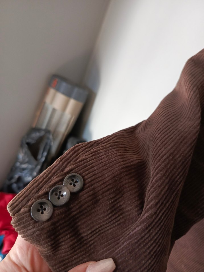 vintage oversize kadife fitilli şık blazer Ceket - Görsel 5