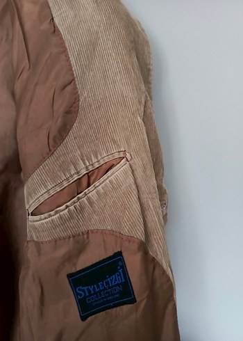 vintage kadife klasik blazer ceket mont - Görsel 2