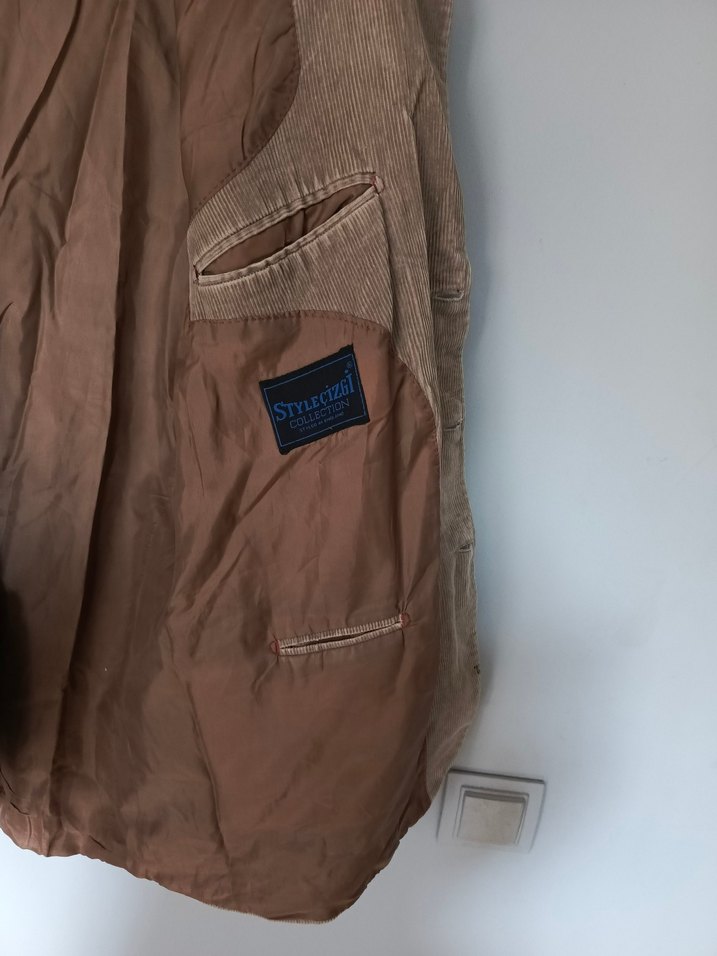 vintage kadife klasik blazer ceket mont - Görsel 4