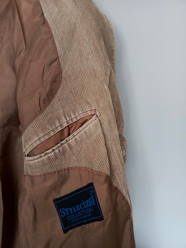 vintage kadife klasik blazer ceket mont - Görsel 2