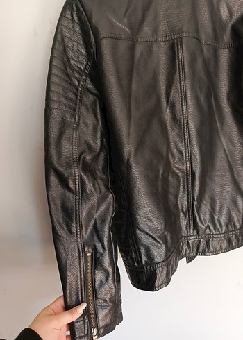 vintage motorcu hakiki deri ceket mont - Görsel 4