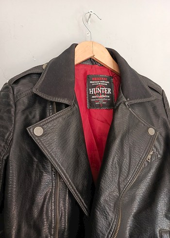 vintage motorcu hakiki deri ceket mont - Görsel 10