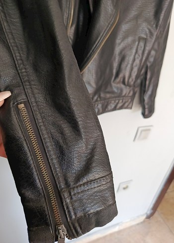 vintage motorcu hakiki deri ceket mont - Görsel 6