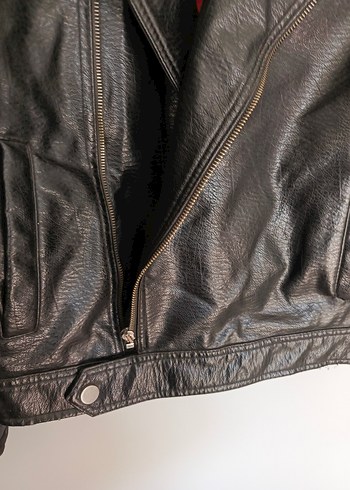 vintage motorcu hakiki deri ceket mont - Görsel 7