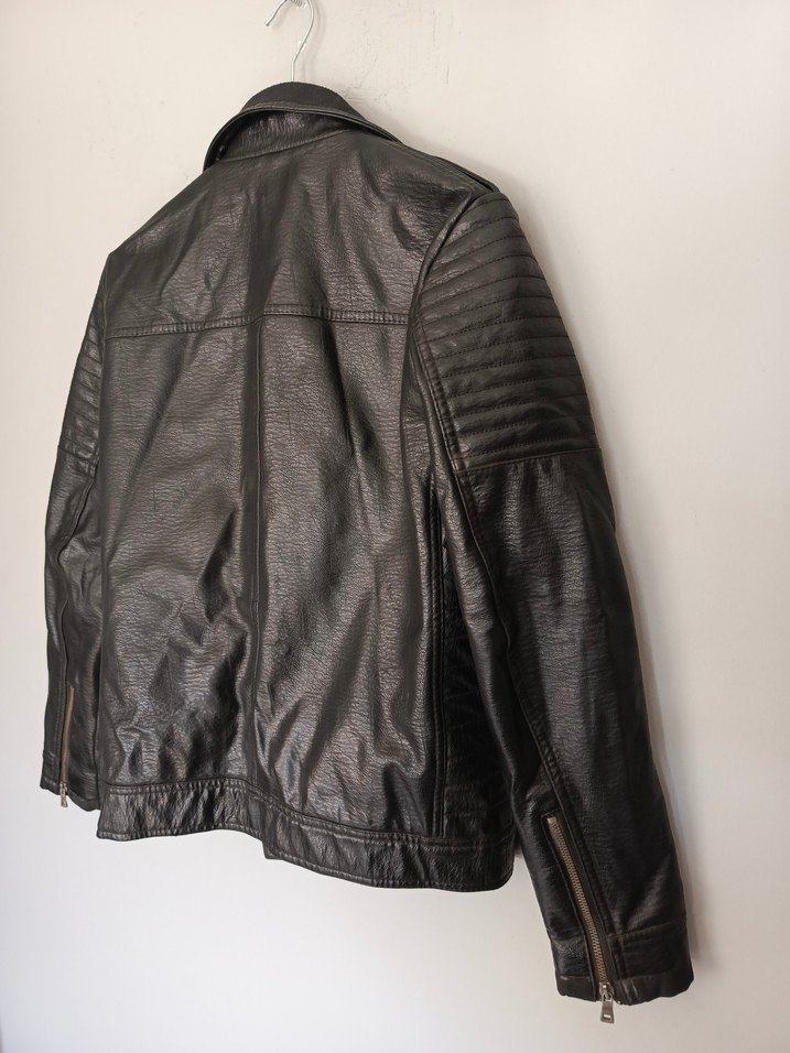 vintage motorcu hakiki deri ceket mont - Görsel 5
