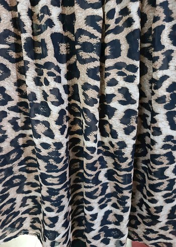 vintage Leopar Desenli Dantel Detaylı mini elbise - Görsel 8