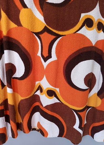 vintage retro desenli havlu elbise - Görsel 6