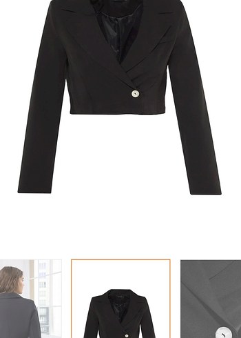 Trendyol & Milla Siyah Kemer Detaylı Mini Kadın Blazer