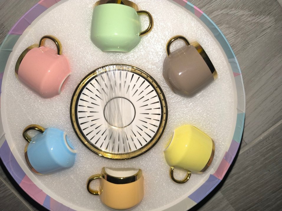 Çok Renkli Altın Detaylı Fincan Seti - Görsel 2