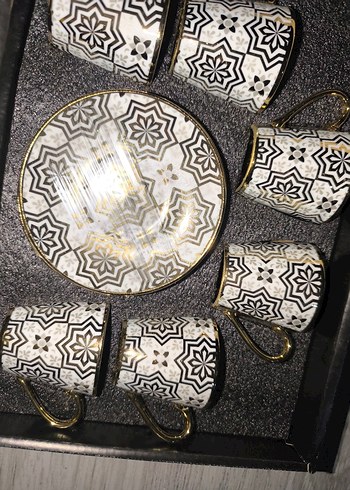 Bohem Desenli Beyaz Kahve Fincan Seti - Görsel 3