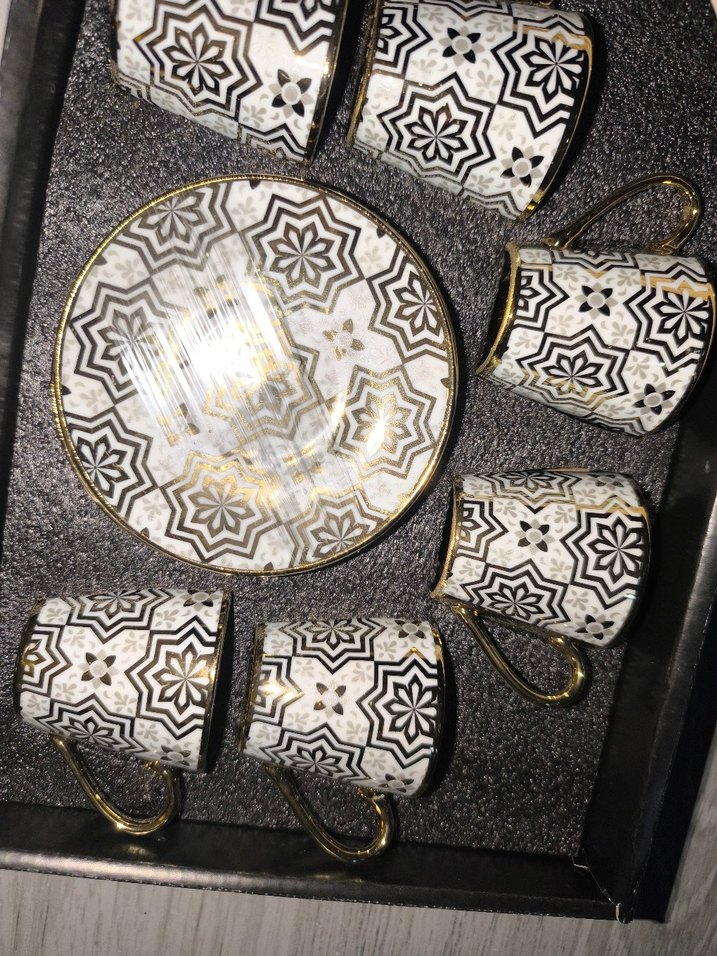 Bohem Desenli Beyaz Kahve Fincan Seti - Görsel 3