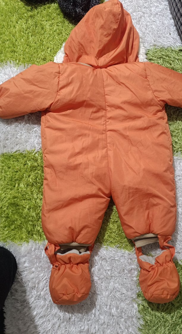 Renkli Nakışlı Kahverengi Bebek Tulumu - Görsel 4