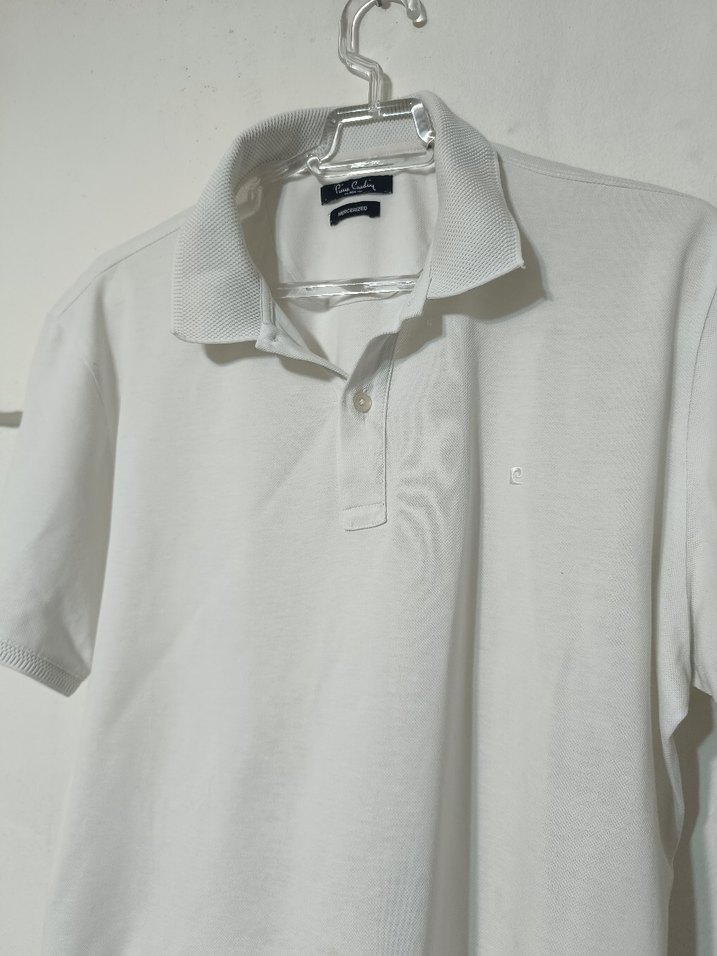Erkek Beyaz Pamuklu Polo Yaka Tişört - Görsel 2