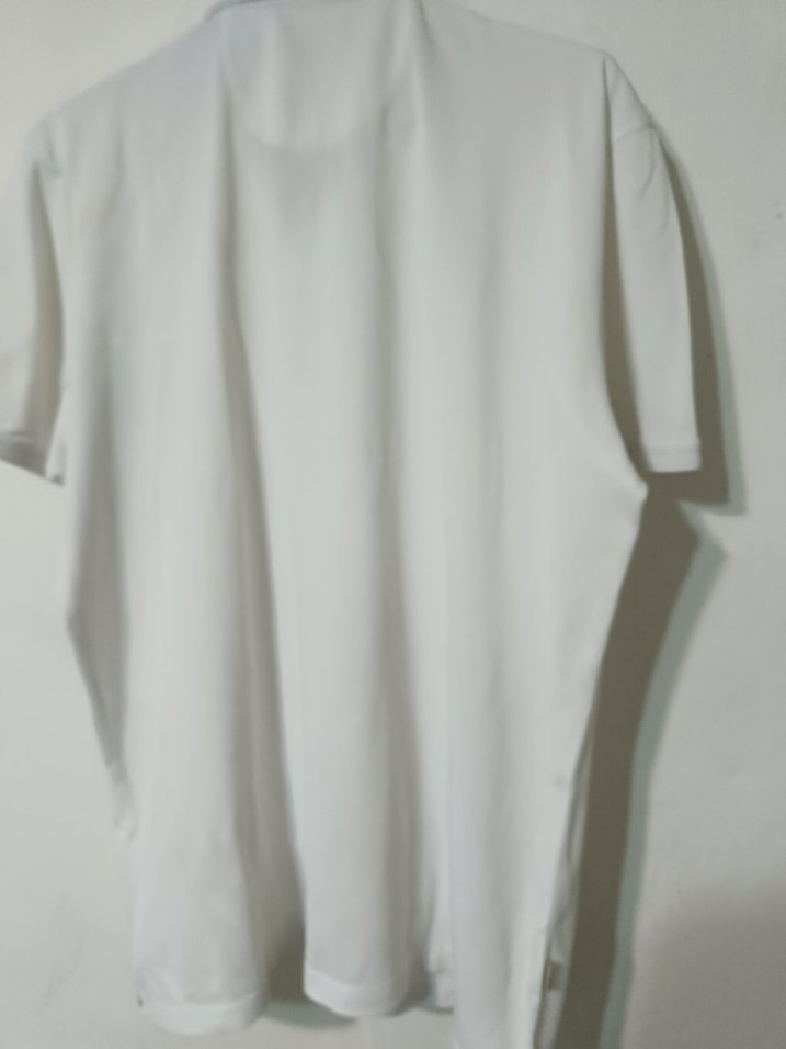 Erkek Beyaz Pamuklu Polo Yaka Tişört - Görsel 4