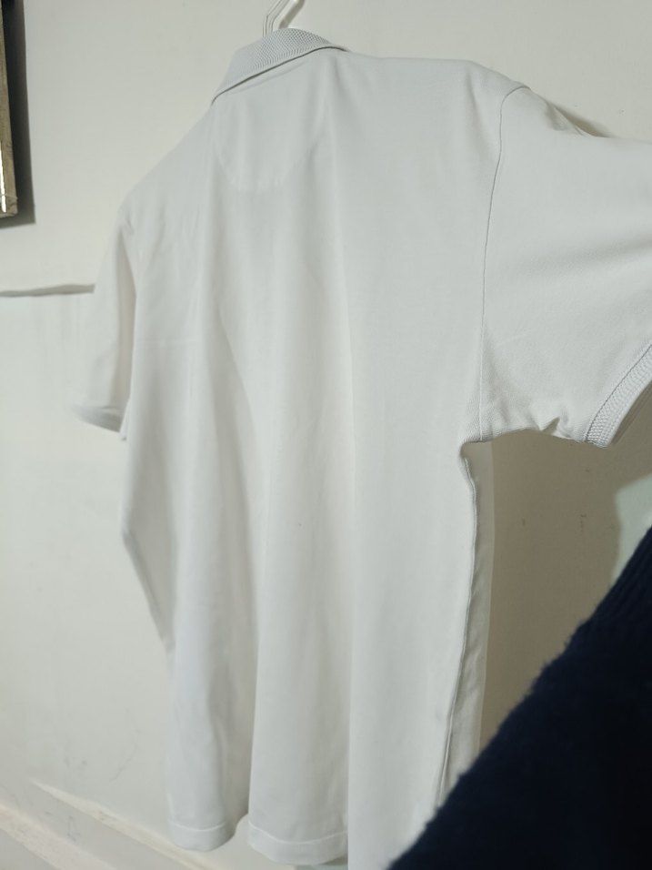 Erkek Beyaz Pamuklu Polo Yaka Tişört - Görsel 5