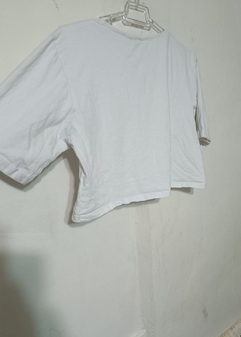 Kadın Beyaz Kısa Kollu Crop Top - Görsel 4