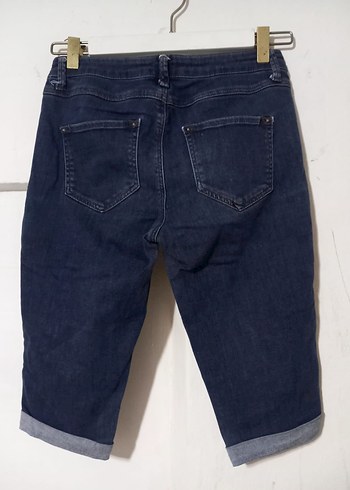 Lacivert Midi Kadın Denim Şort - Görsel 2