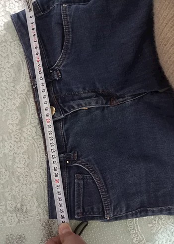 Lacivert Midi Kadın Denim Şort - Görsel 3