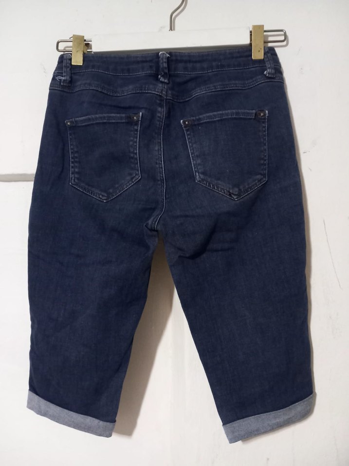 Lacivert Midi Kadın Denim Şort - Görsel 2