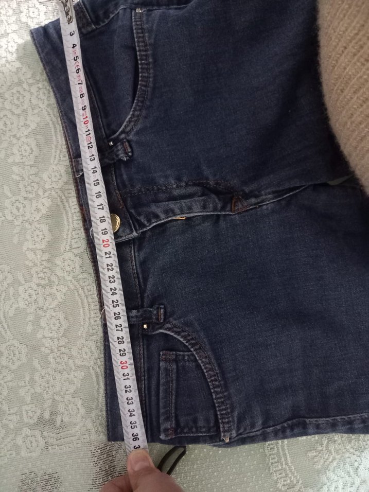 Lacivert Midi Kadın Denim Şort - Görsel 3