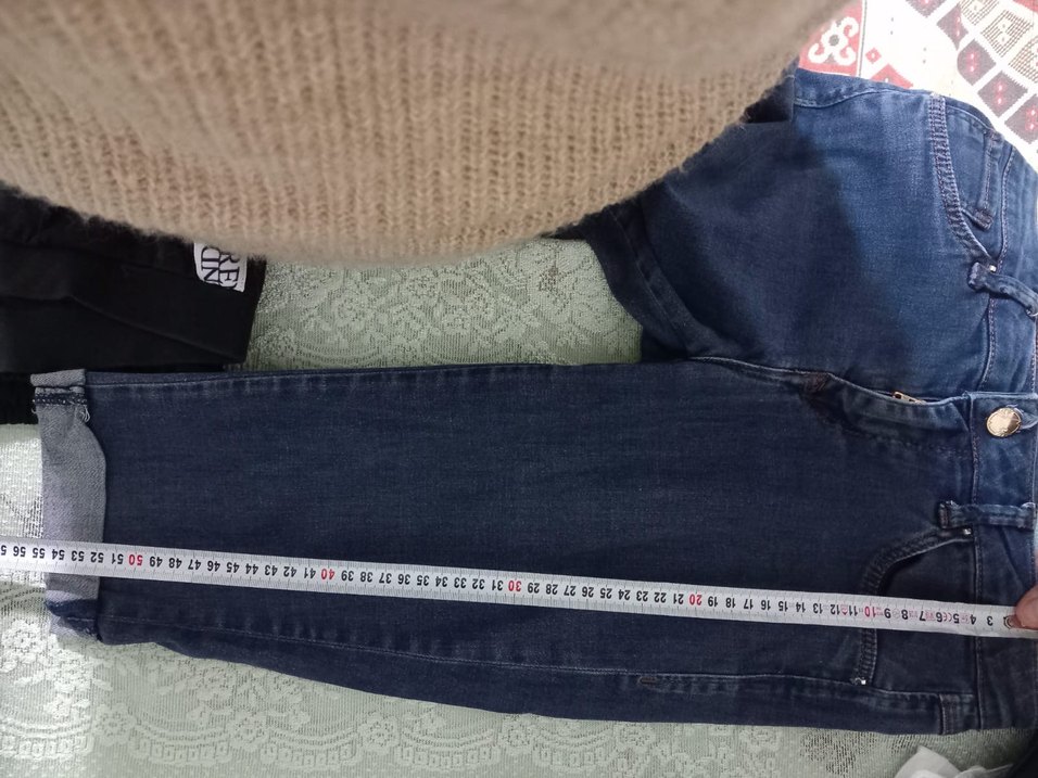 Lacivert Midi Kadın Denim Şort - Görsel 4