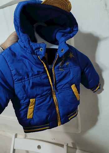 Mavi Baskılı Fermuarlı Erkek Çocuk Mont - Görsel 2