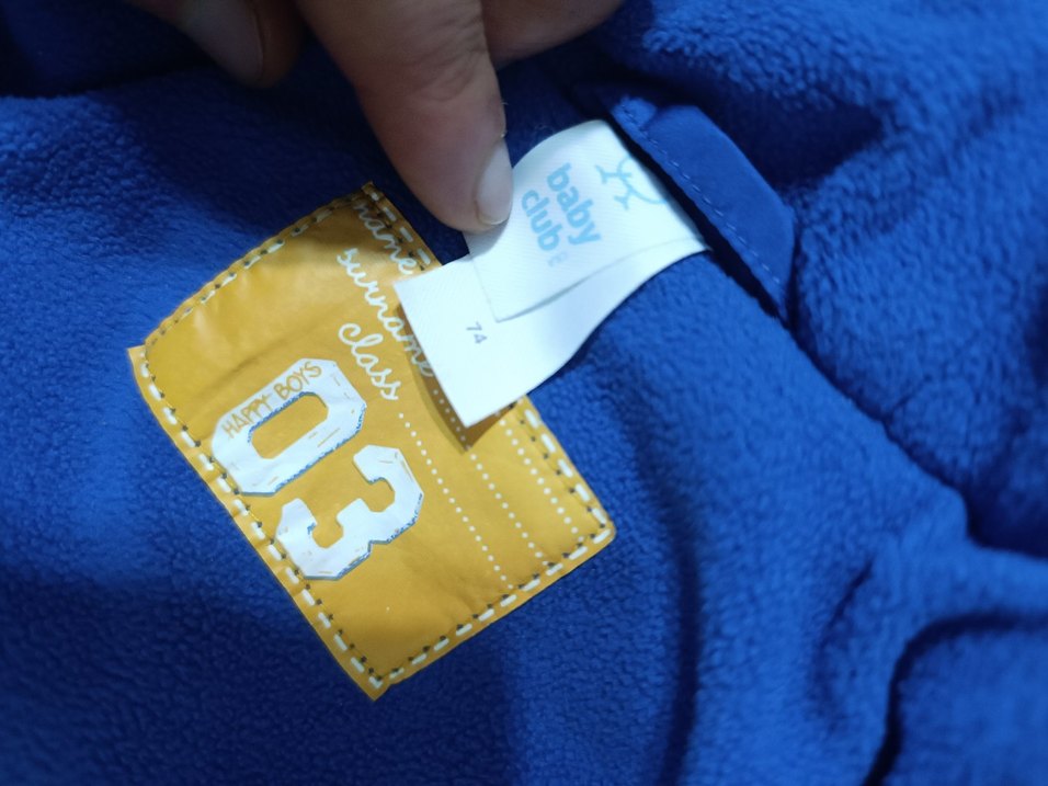 Mavi Baskılı Fermuarlı Erkek Çocuk Mont - Görsel 4